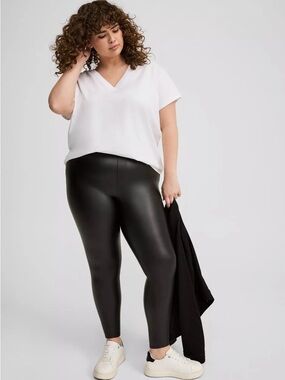 Torrid Plus Size Faux Leather Leggings - Black